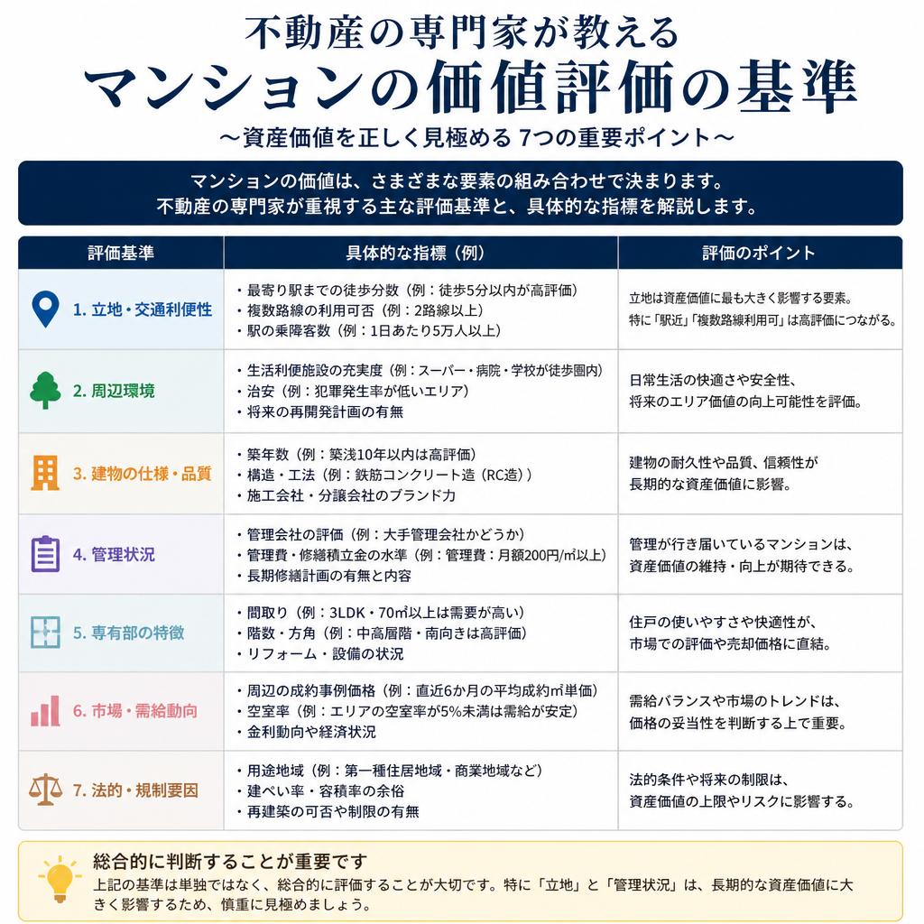 マンションの価値評価基準