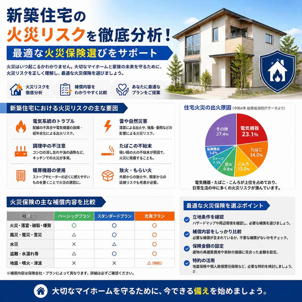 新築住宅の火災リスクを徹底分析！最適な火災保険選びをサポート