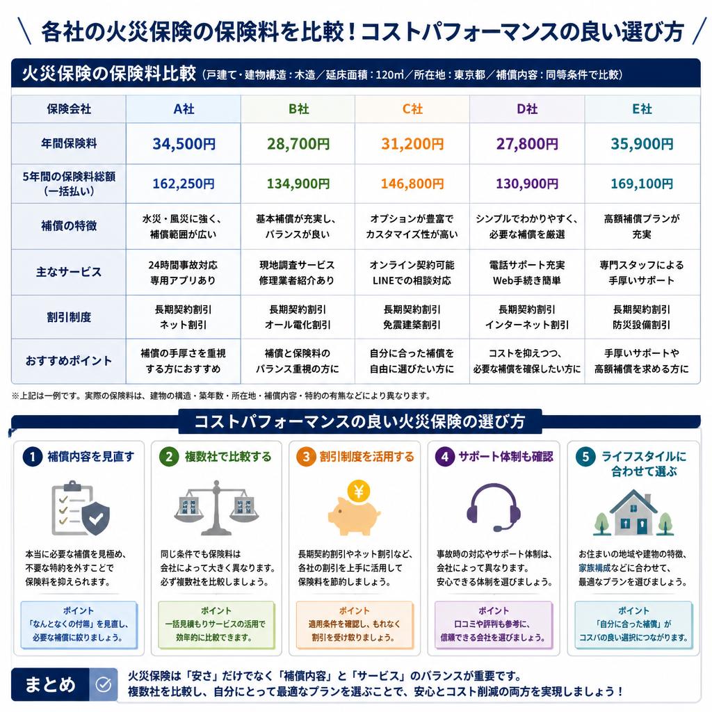 火災保険の保険料を比較する