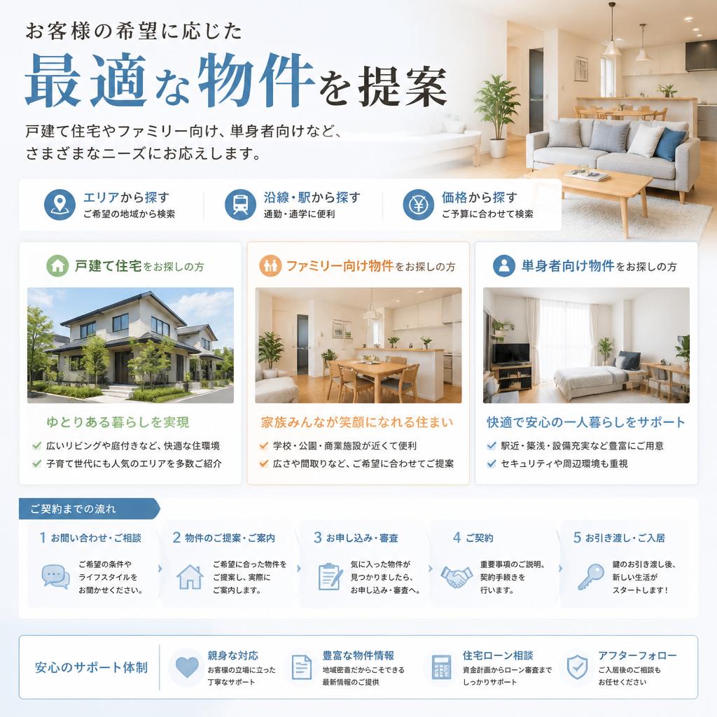 お客様のニーズに応える物件探し