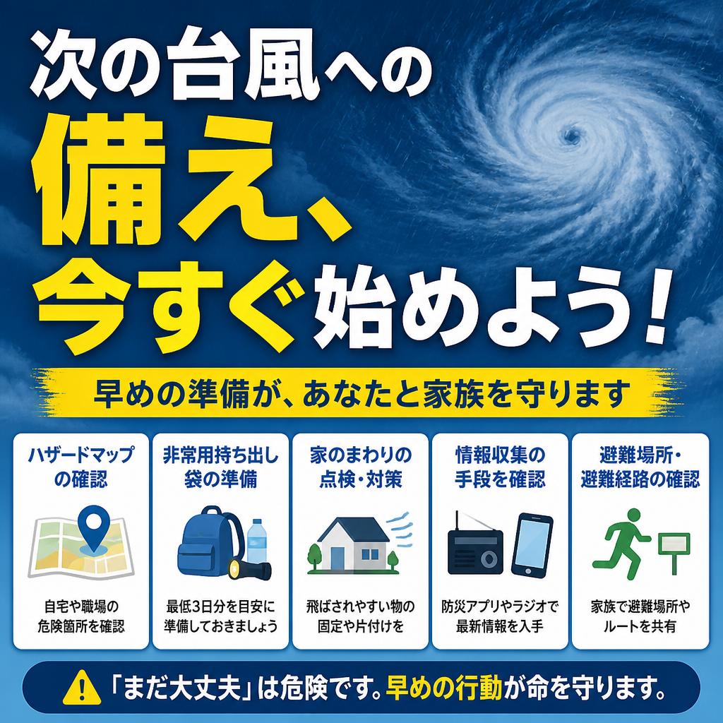 次の台風への備え、今すぐ始めよう！