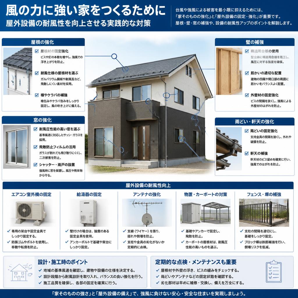 屋外耐風強化のポイント