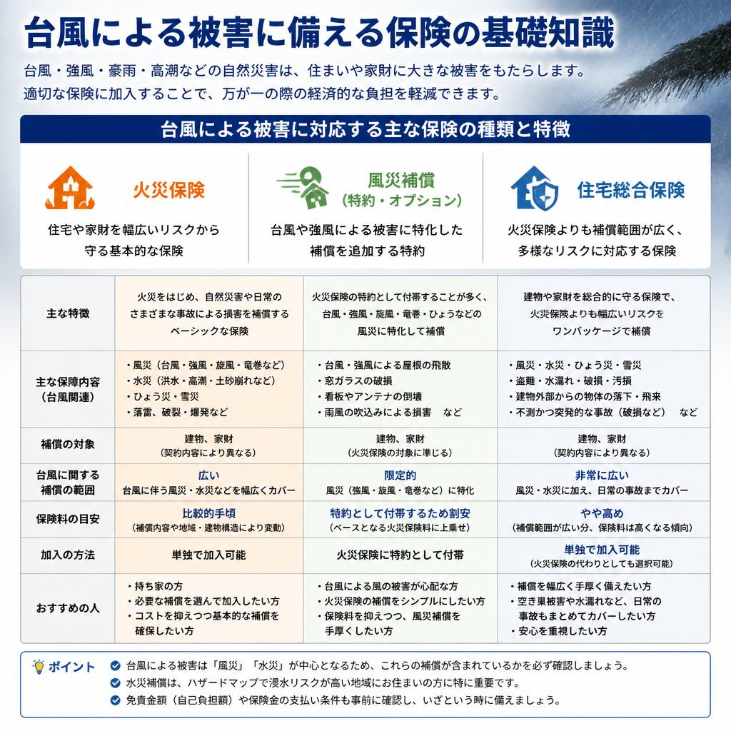 保険の種類と特徴