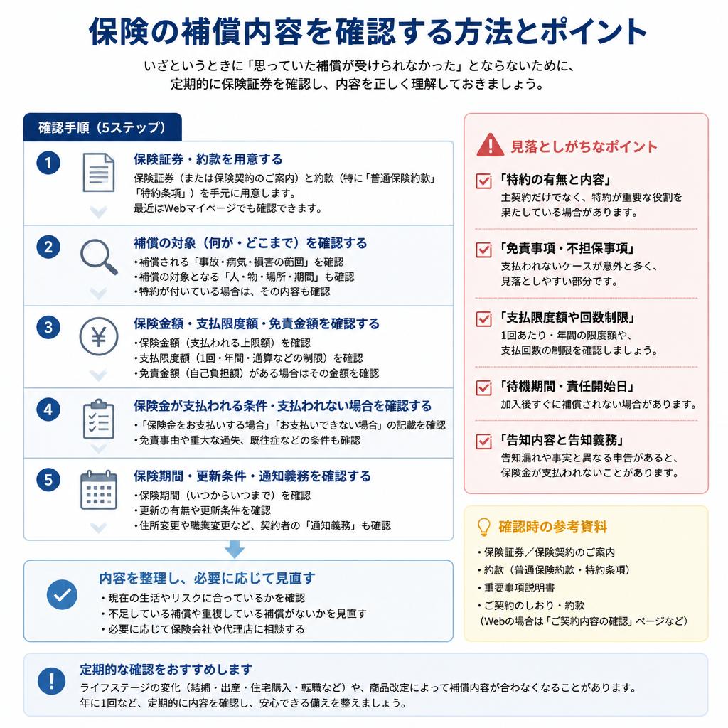 補償内容の確認方法