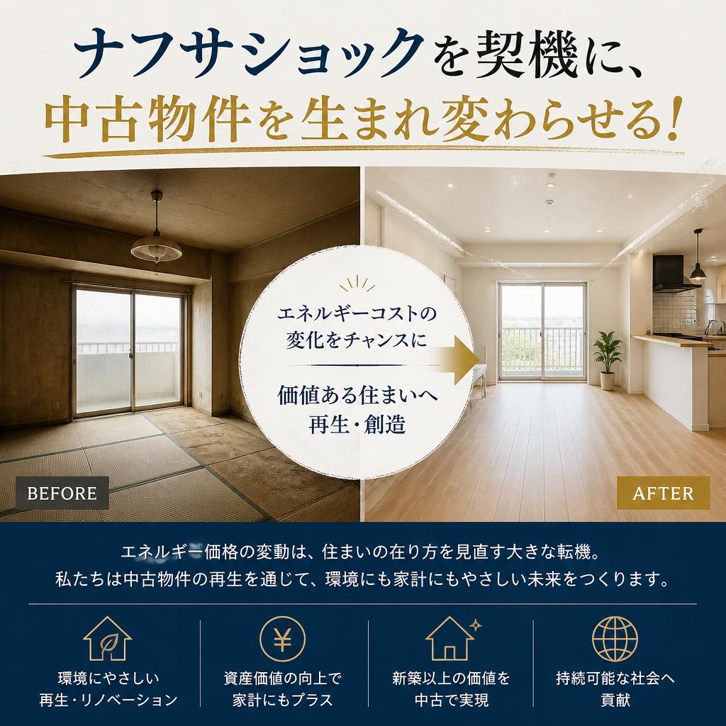 ナフサショックを契機に、中古物件を生まれ変わらせる！
