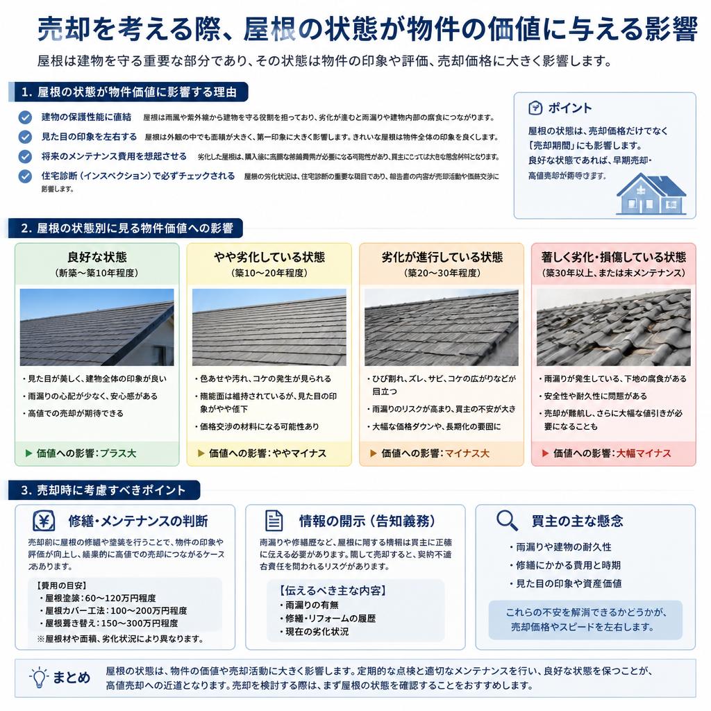 売却時に屋根の状態が重要な理由