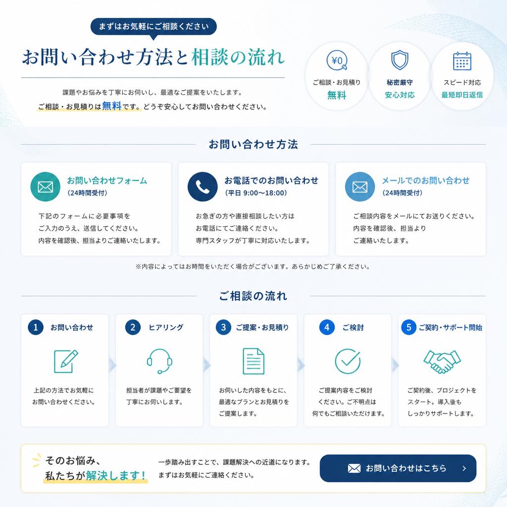 まずはお気軽に相談を！
