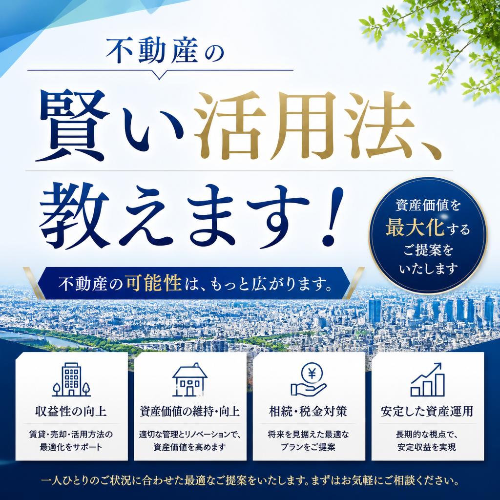 不動産の賢い活用法、教えます！
