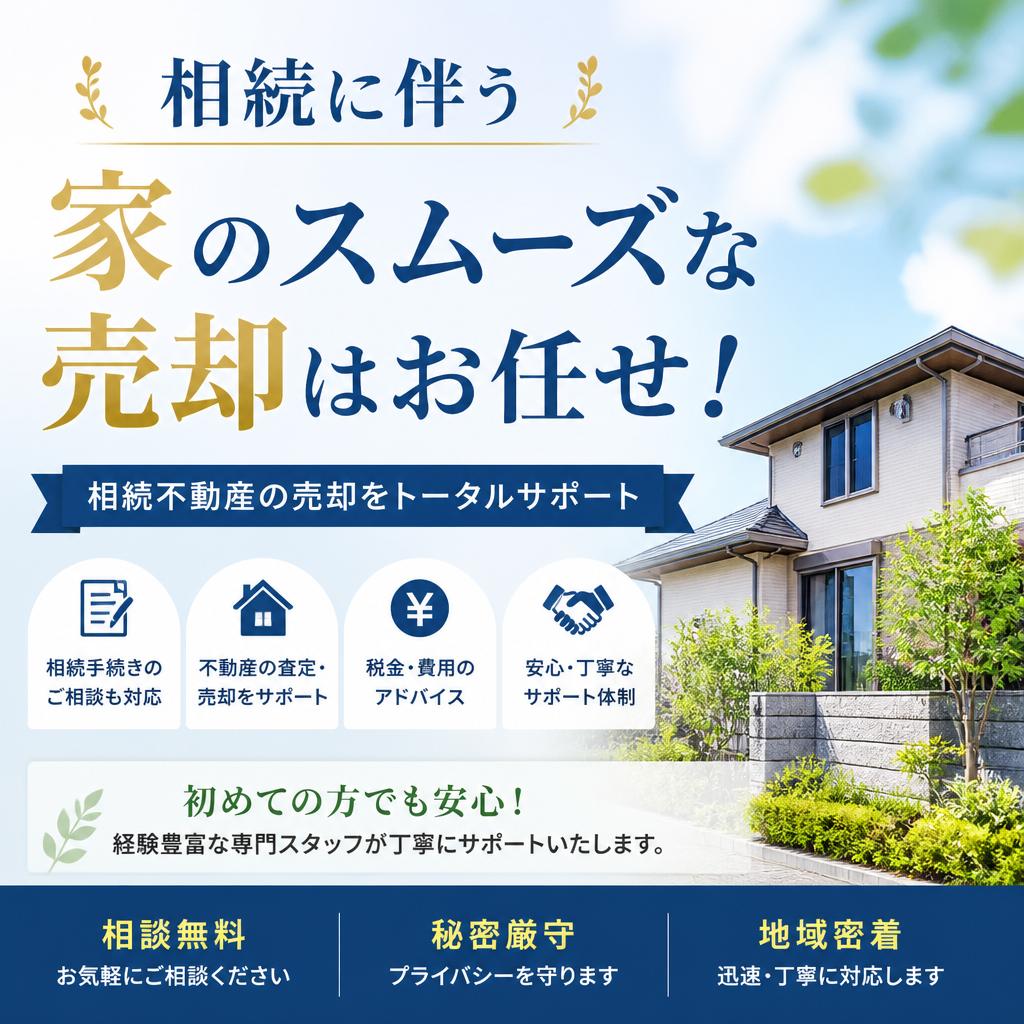 相続に伴う家のスムーズな売却はお任せ！