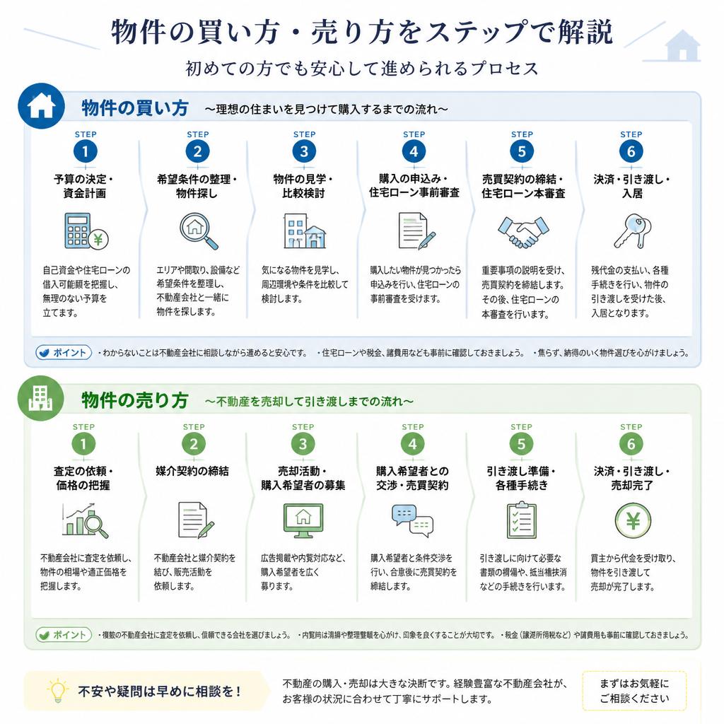 売却・購入のステップガイド