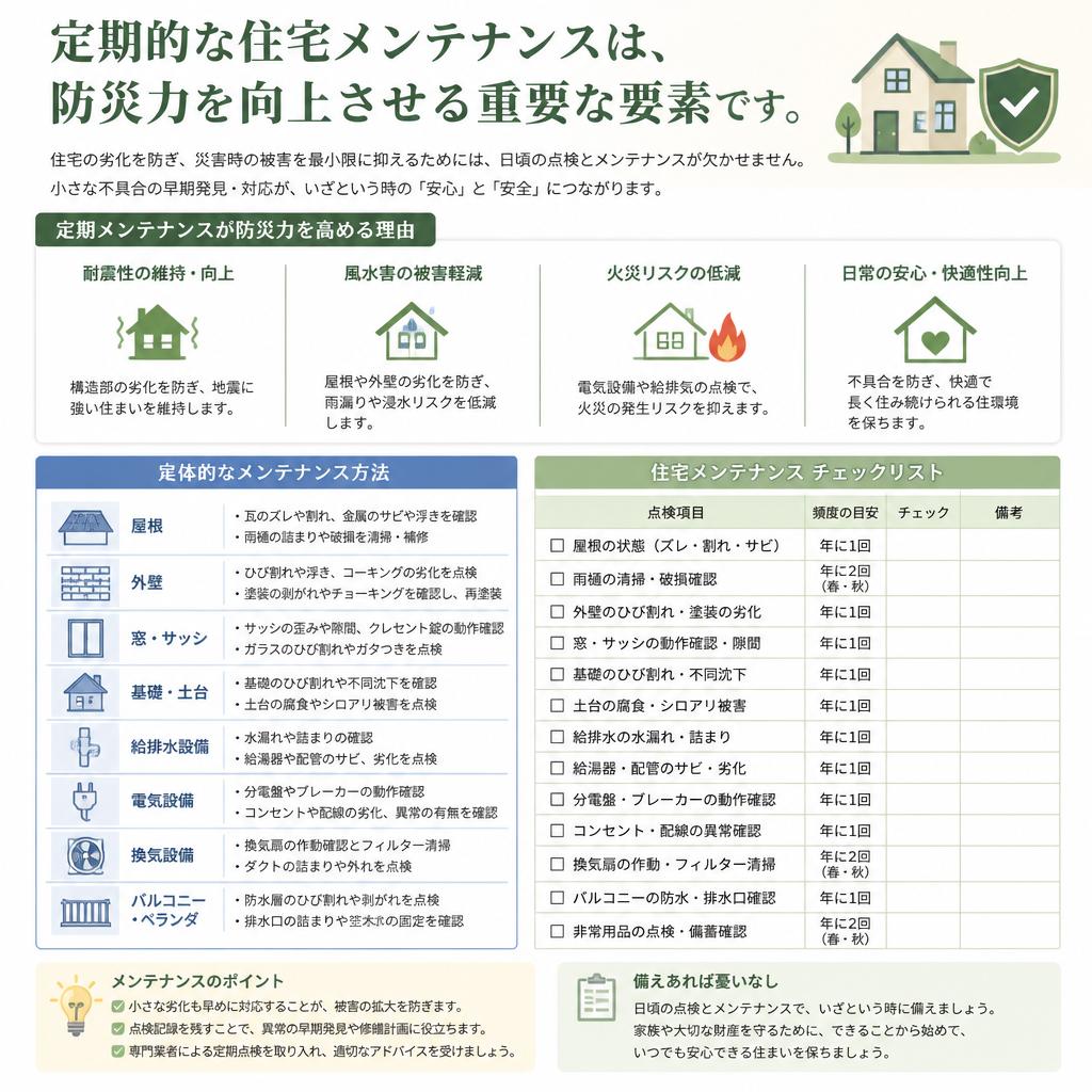 住宅メンテナンスで防災力を高める