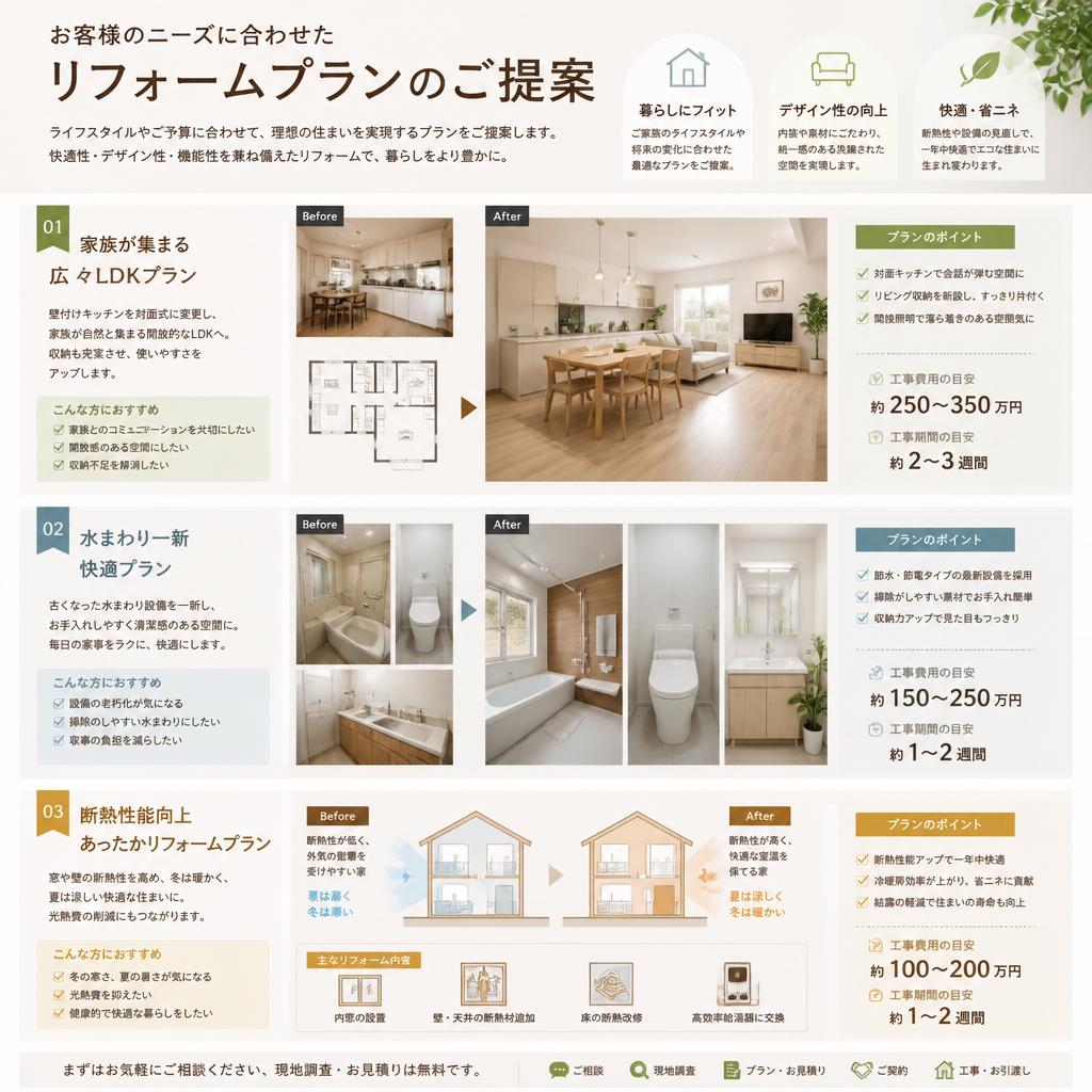 理想のリフォームプランを提案