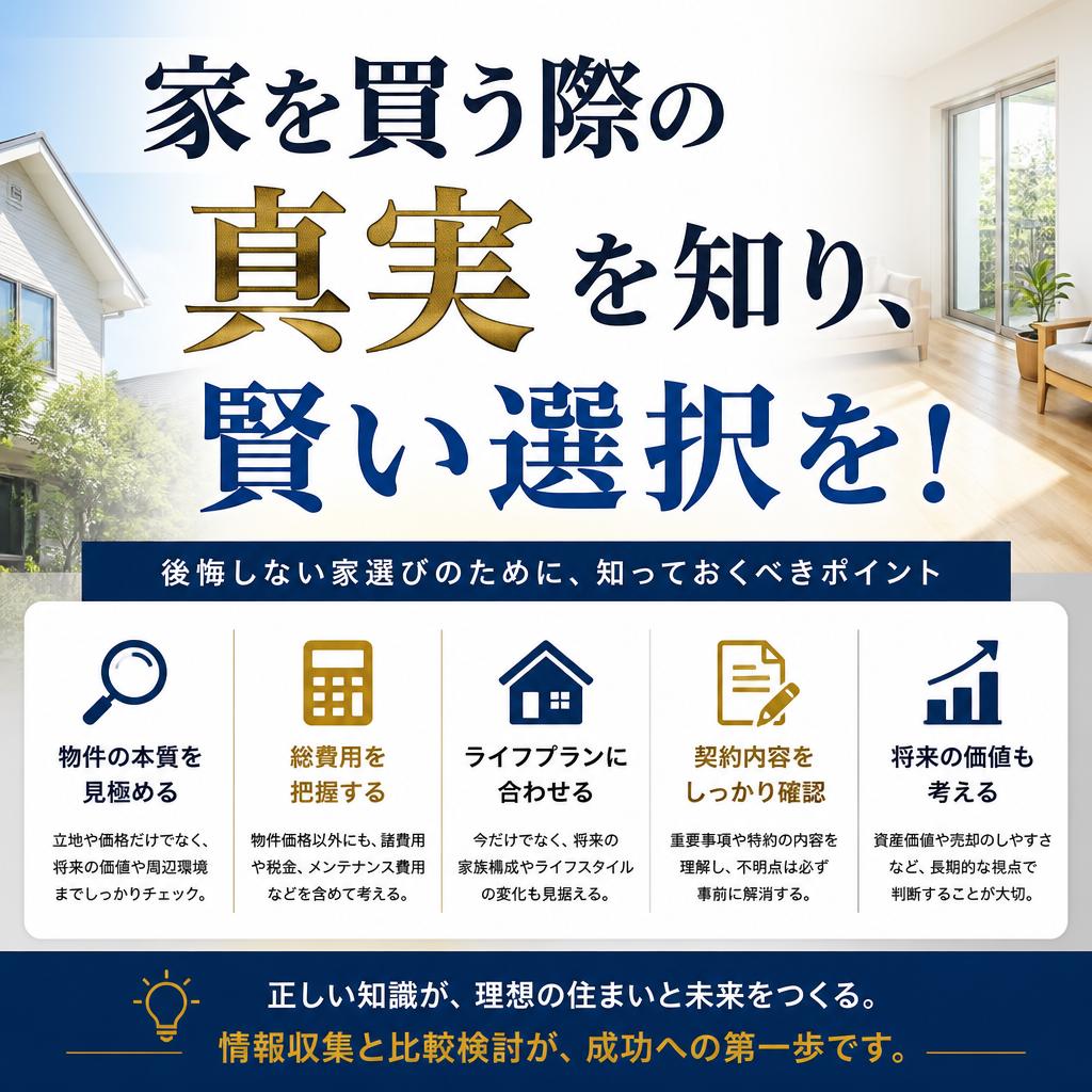 家を買う際の真実を知り、賢い選択を！