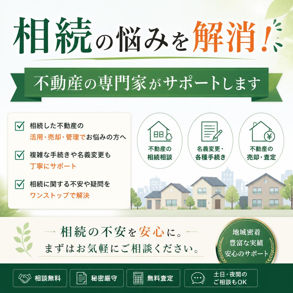 相続の悩みを解消！不動産の専門家がサポートします