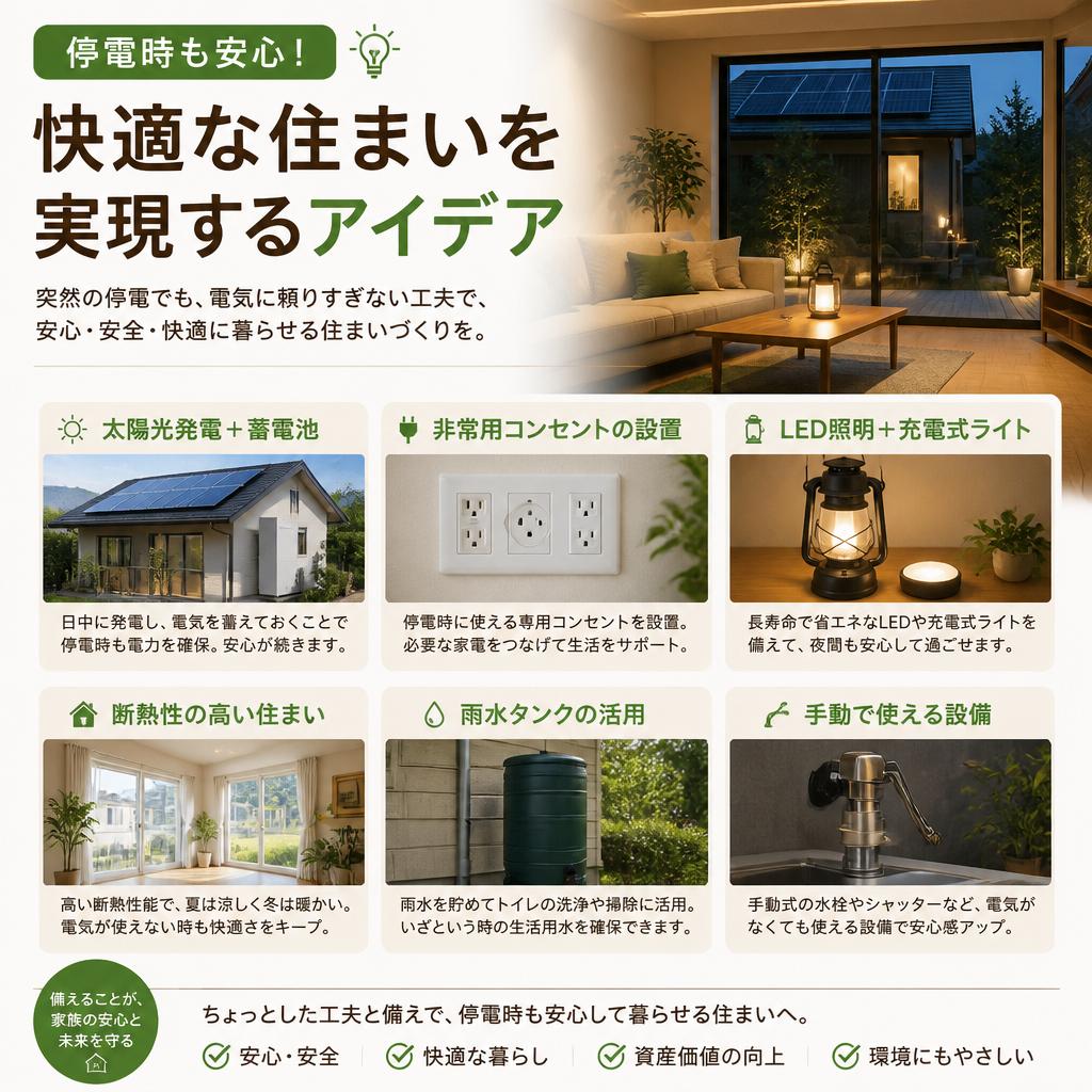 停電時も安心！快適な住まいを実現するアイデア